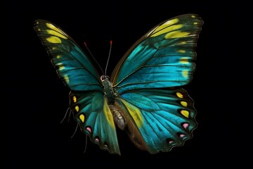 Fototapeta premium butterfly isolated on black. 