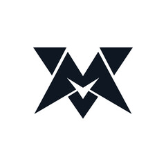 black letter M symbol logo vector illustration template design