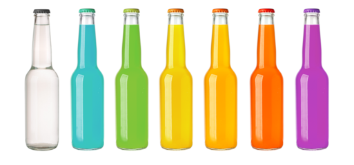 Set soft drink glass bottles