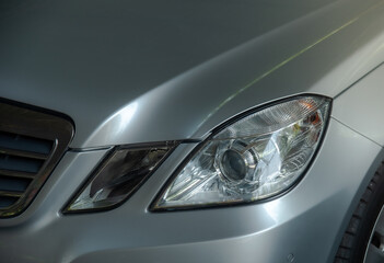 electric vehicle headlights energy saving technology isolated from the background
