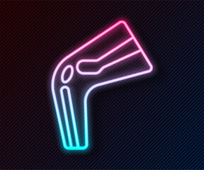 Glowing neon line Bone pain icon isolated on black background. Orthopedic medical. Disease of the joints and bones, arthritis. Vector