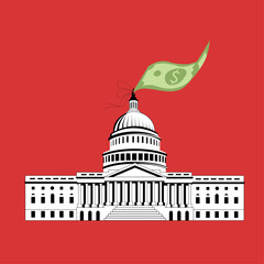USA Capitol. Financial crisis. The fall of the dollar. Default