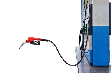 gas station Gasoline injector nozzle on white background