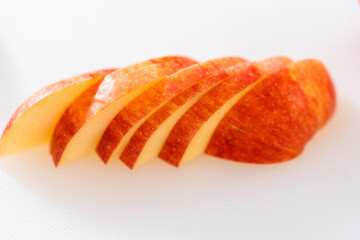 Sliced red apples
