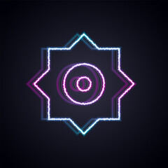 Glowing neon line Falling star icon isolated on black background. Meteoroid, meteorite, comet, asteroid, star icon. Vector