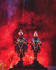 God and Goddess Vitthal Rakhumai Statue in hinduism, indian festival