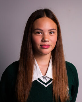 teenage girl in school uniform