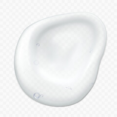 Gel texture stroke. Facial liquid creme, gel or body lotion skincare icon. Vector face cosmetic product smear swatch.