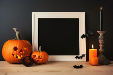 Frame with halloween scene