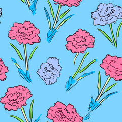 Seamless Colorful Carnation Pattern.

Seamless pattern of Carnations in colorful style. Add color to your digital project with our pattern!