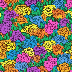 Seamless Colorful Carnation Pattern.

Seamless pattern of Carnations in colorful style. Add color to your digital project with our pattern!