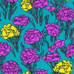 Gardinen Seamless Colorful Carnation Pattern.  Seamless pattern of Carnations in colorful style. Add color to your digital project with our pattern! © MDQDigital