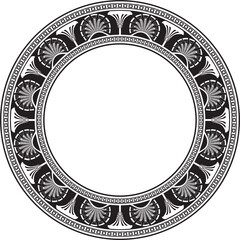 Vector monochrome seamless round Egyptian ornament. Infinite circle, ring, border, Ancient Egypt frame. Suitable for sandblasting, laser and plotter cutting..
