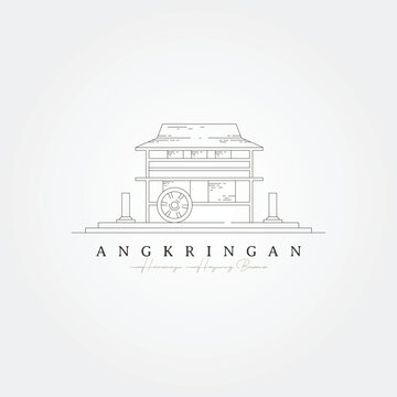 angkringan cart traditional shop from indonesian vector logo symbol illustration design.