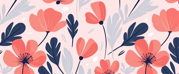 flowers and foliage colorful pattern spring summer background