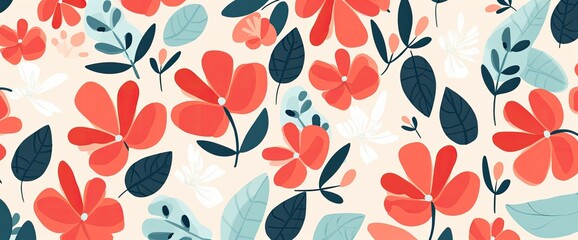 flowers and foliage colorful pattern spring summer background