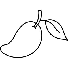 Vector illustration flat design of mango icon, healthy vegetable doodle fruit sign and symbol.