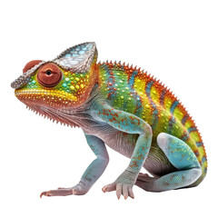 Obraz premium one chameleon isolated on white