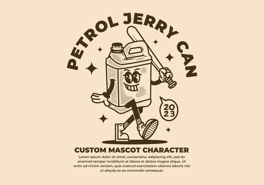 Mascot character design of jerry can