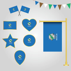 Flags collection of oklahoma state of usa emblems and icons in different shapes