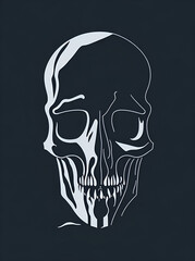 Cartoon skull. AI generated illustration