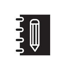 Notebook Pencil Text Icon