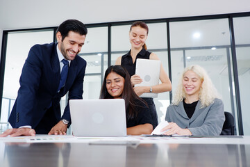 Team of business people having a business meeting business idea.