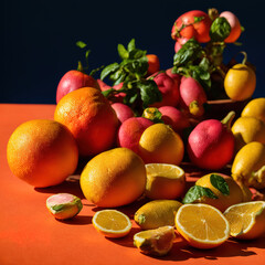 Generative AI, A bunch of fresh oranges delicious fruit