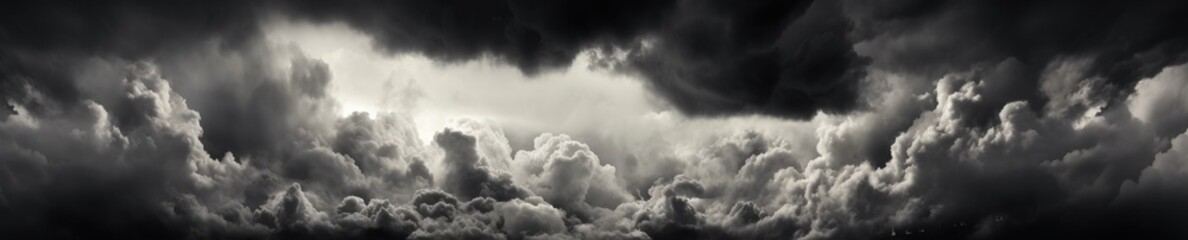 Obraz premium Endless cloudy atmosphere of dark black clouds. Generative AI