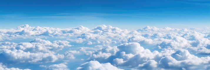 Beautiful blue sky cloudsfor background. Panorama of sky. Generative AI