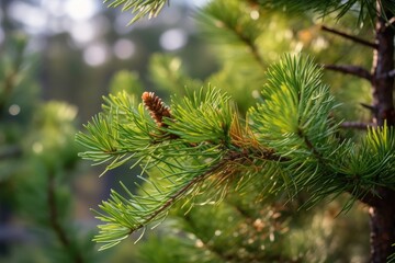 close up of pine needles