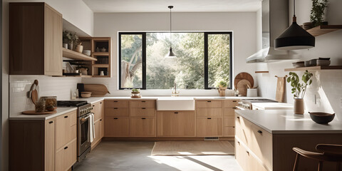 modern kitchen interior with kitchen