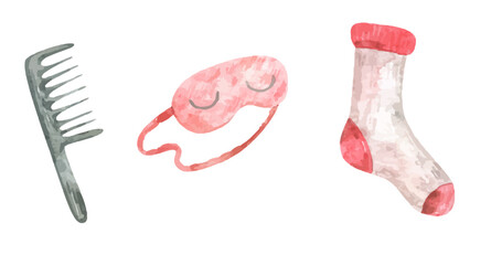 Set of stylish women's accessories. Vector illustration for design, poster, card. Fashion   Style. Women clipart