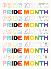 Happy pride month poster, card, banner template.