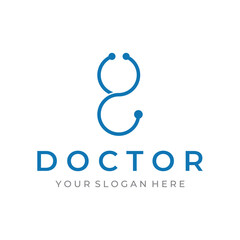 Doctor stethoscope logo template design for health care with creative idea. Vector illustration.