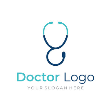 Doctor stethoscope logo template design for health care with creative idea. Vector illustration.
