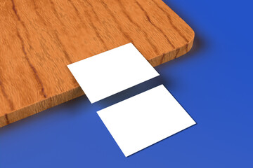 Blank white paper business card mockup.