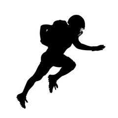 american football player running with ball vector silhouette image