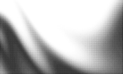 Fototapeta premium Monochrome gradient halftone dots background. Vector illustration. Big wave