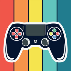Joystick Controller, Analog Joystick, and Game Pad Stick Illustration.For t-shirt prints and other uses.
