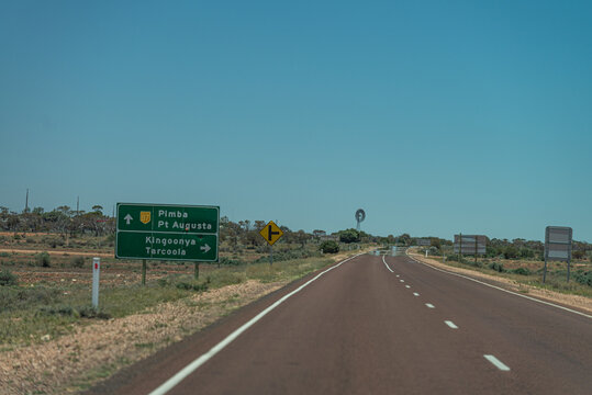 Stuart Highway approaching Pimba, South Australia