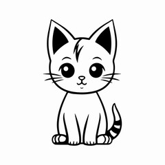 Cat silhouette, vector art, isolated on white background.