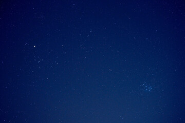 Constellations and various star clusters photographed with wide angle lens.