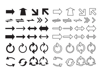 シンプルな矢印などのアイコンのベクター画像