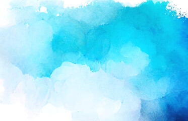 Fototapeta na wymiar Abstract Light Blue Watercolor Background Splatters. AI generative