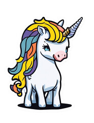 sticker cartoon cute unicorn transparent background png