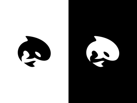 modern whale illustration logo