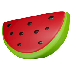 watermelon illustration in 3d style. fruit illustration for summer 3d style