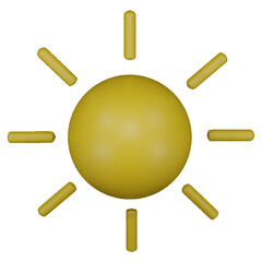 sun icon illustration in 3d style. glowing sun illustration design.