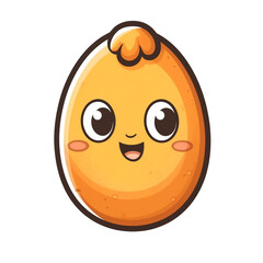 Fototapeta premium Cute cartoon character. Easter egg. Sticker with contour. Colorful vector illustration. Isolated on transparent background. Design element.Generative Ai